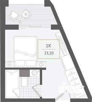 1-к квартира, вторичка, 23м2, 5/10 этаж