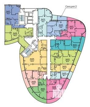 2-к квартира, вторичка, 105м2, 23/24 этаж
