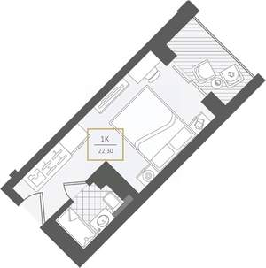 1-к квартира, вторичка, 22м2, 10/10 этаж