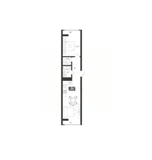 2-к квартира, вторичка, 49м2, 12/19 этаж