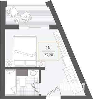 1-к квартира, вторичка, 23м2, 7/10 этаж