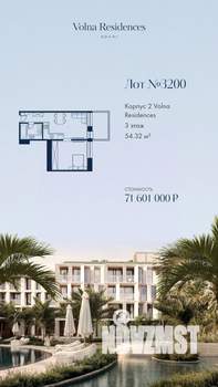 1-к квартира, вторичка, 54м2, 3/4 этаж