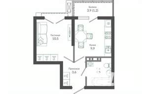1-к квартира, вторичка, 30м2, 12/12 этаж