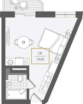 1-к квартира, вторичка, 31м2, 5/10 этаж