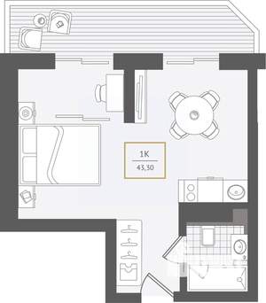 2-к квартира, вторичка, 44м2, 8/10 этаж