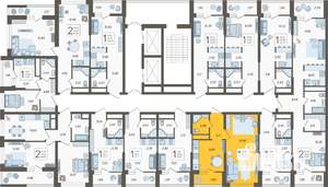 1-к квартира, вторичка, 39м2, 4/19 этаж