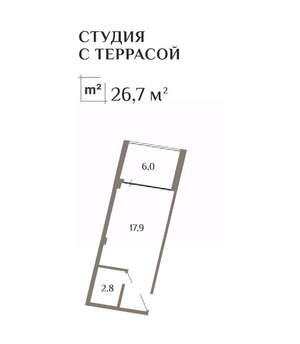 Студия квартира, вторичка, 27м2, 4/11 этаж