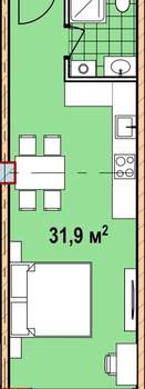 Студия квартира, вторичка, 32м2, 4/7 этаж