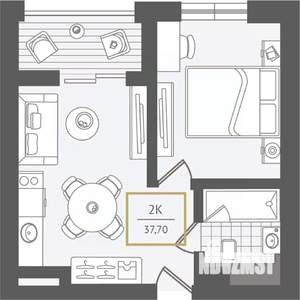 2-к квартира, вторичка, 38м2, 9/10 этаж