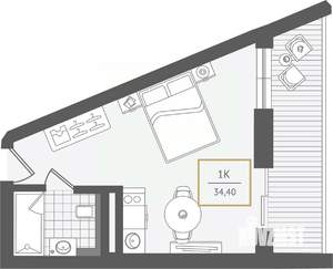 1-к квартира, вторичка, 37м2, 8/10 этаж
