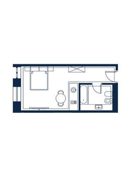 1-к квартира, строящийся дом, 28м2, 3/4 этаж