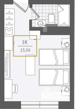 1-к квартира, вторичка, 24м2, 2/10 этаж