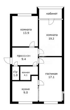 3-к квартира, вторичка, 74м2, 4/5 этаж