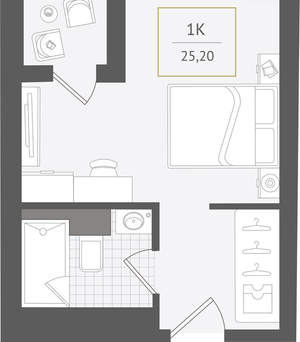 1-к квартира, вторичка, 25м2, 7/10 этаж