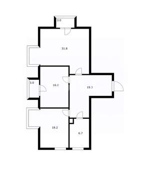 3-к квартира, вторичка, 92м2, 3/4 этаж