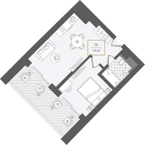 2-к квартира, вторичка, 50м2, 5/10 этаж