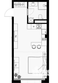 1-к квартира, строящийся дом, 33м2, 5/7 этаж