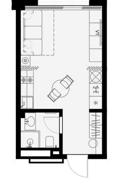 1-к квартира, вторичка, 26м2, 5/7 этаж