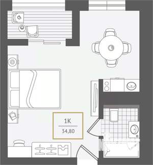 1-к квартира, вторичка, 35м2, 3/10 этаж