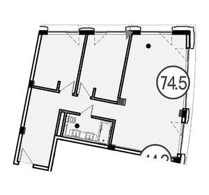 2-к квартира, вторичка, 75м2, 2/4 этаж