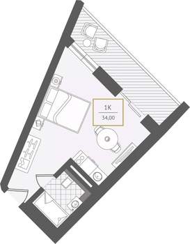 1-к квартира, вторичка, 35м2, 9/10 этаж