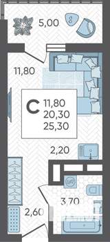 Студия квартира, вторичка, 25м2, 8/10 этаж