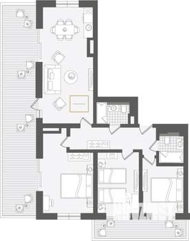 4-к квартира, строящийся дом, 131м2, 8/10 этаж