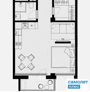 1-к квартира, вторичка, 39м2, 7/7 этаж