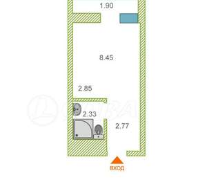 Студия квартира, вторичка, 21м2, 12/19 этаж