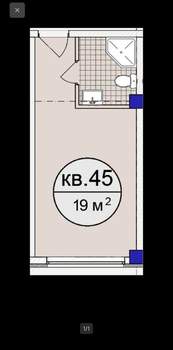 Студия квартира, вторичка, 19м2, 3/3 этаж