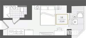 1-к квартира, вторичка, 23м2, 7/10 этаж
