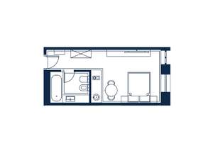 1-к квартира, строящийся дом, 28м2, 3/4 этаж