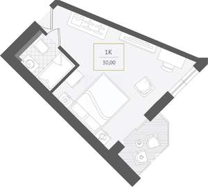 1-к квартира, вторичка, 30м2, 6/10 этаж