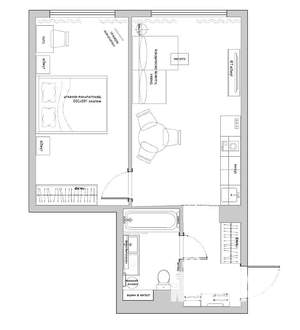 2-к квартира, вторичка, 45м2, 4/12 этаж