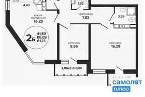 2-к квартира, вторичка, 62м2, 3/24 этаж