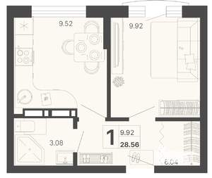 1-к квартира, вторичка, 29м2, 5/20 этаж