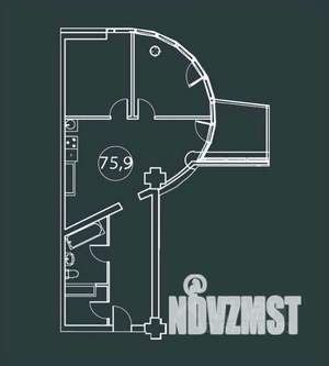 2-к квартира, вторичка, 76м2, 23/24 этаж