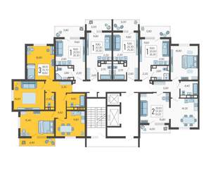 3-к квартира, строящийся дом, 82м2, 2/10 этаж