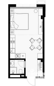 Студия квартира, строящийся дом, 30м2, 5/7 этаж