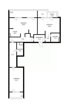 3-к квартира, вторичка, 112м2, 4/16 этаж