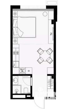 Студия квартира, вторичка, 30м2, 4/7 этаж