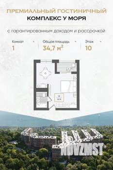 1-к квартира, вторичка, 35м2, 10/10 этаж