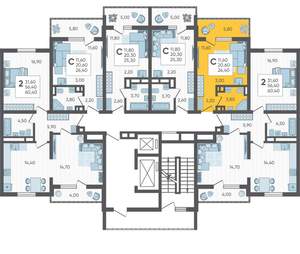 Студия квартира, вторичка, 26м2, 14/16 этаж