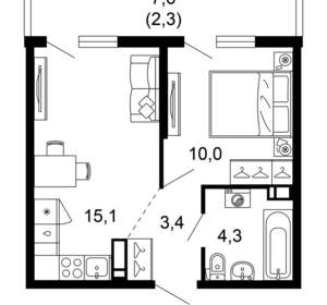 1-к квартира, вторичка, 35м2, 3/17 этаж