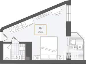 1-к квартира, вторичка, 30м2, 7/10 этаж