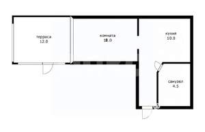 1-к квартира, вторичка, 33м2, 1/6 этаж