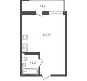 Студия квартира, строящийся дом, 32м2, 7/15 этаж