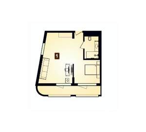 1-к квартира, вторичка, 57м2, 3/8 этаж