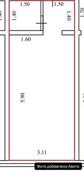 1-к квартира, вторичка, 25м2, 4/5 этаж