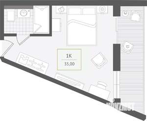 1-к квартира, вторичка, 35м2, 7/10 этаж